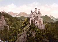 Photochrome du chateau realise a partir d'une photographie prise entre 1890 et 1905